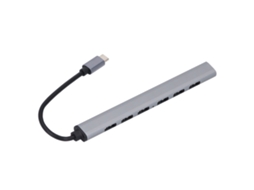 Hub USB-C 7 em 1 em liga de alumínio, interface USB para USB 3.0, transferência rápida de 500 m/s, plug and play, dock USB para computador, celular e tablet LAXISCREED