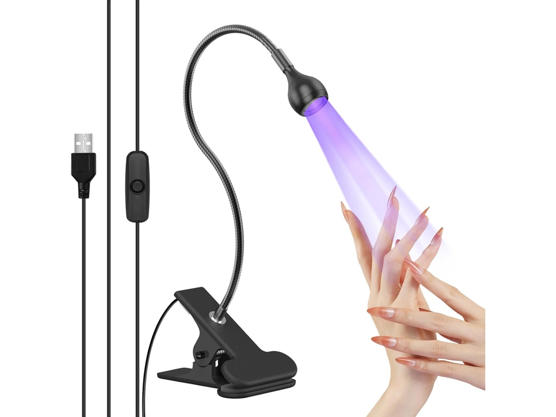 Lâmpada de Cola Uv de 3w, Usb com Clipe e Interruptor, Cor Prata. ZYBLSSBB