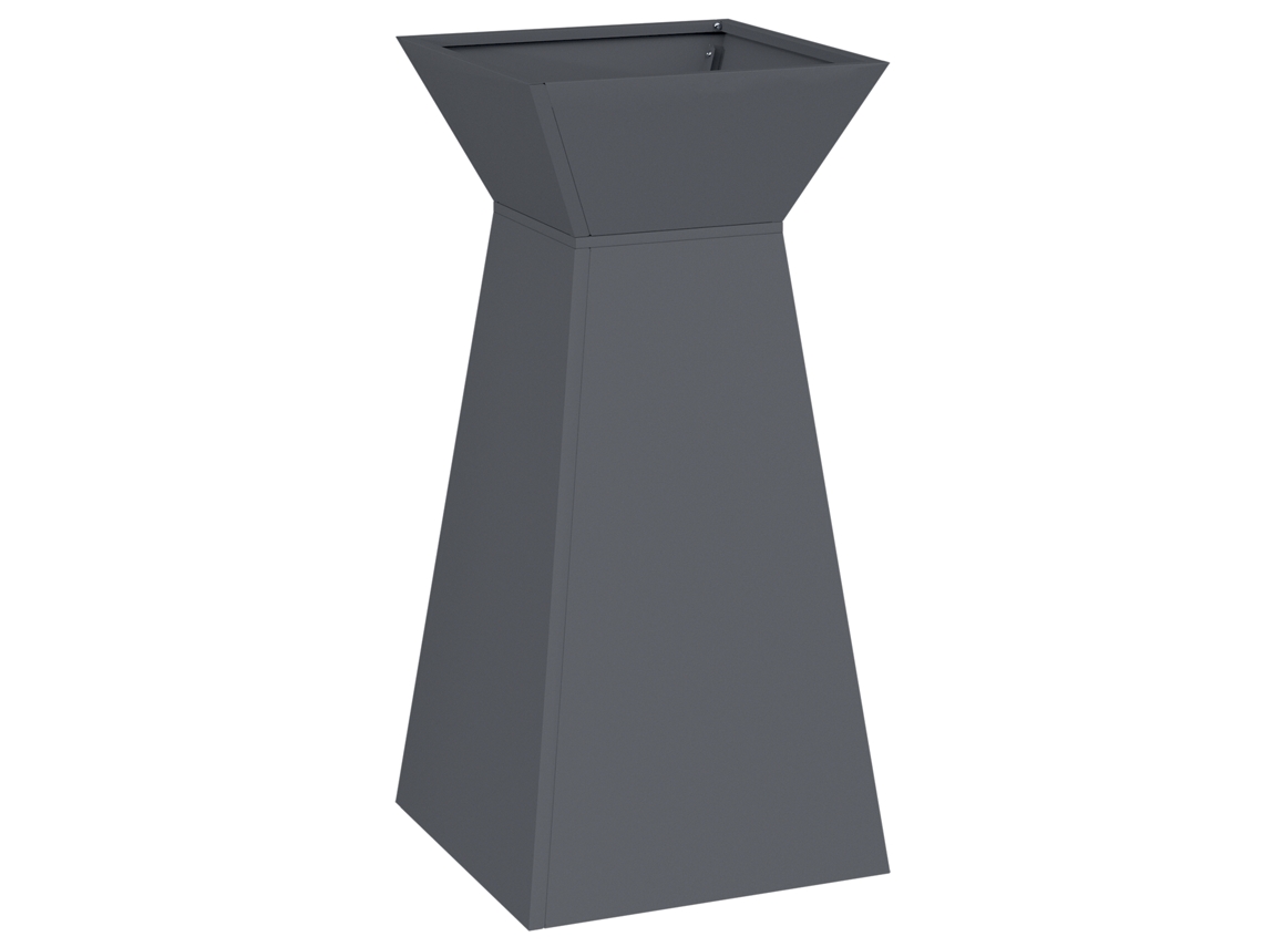 Conjunto 1 Vaso De Jardim Vidaxl Antracite Aço (35 X 35 X 73 Cm)