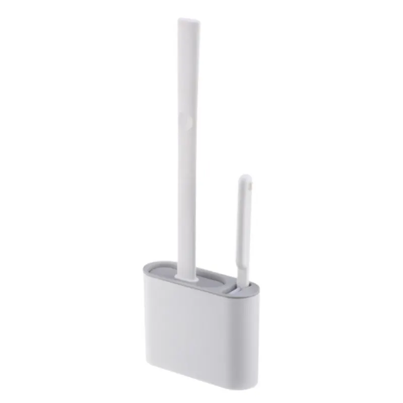 (cinza Claro) Conjunto De Escova De Vaso Sanitário E Suporte Para Escova Em Tpr, Incluindo Desentupidor E Escova.
