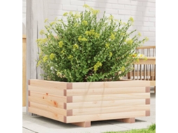 Vidaxl Vaso/floreira De Jardim 60x60x26,5 Cm Madeira De Pinho Maciça