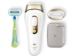 Depiladora Luz Pulsada BRAUN Silk·expert Pro 5 PL5054 (IPL - Multi-zonas - Branco e Dourado)