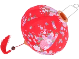 Lanterna Decorativa De Cetim Impermeável Estilo Antigo De 30 Cm Com Estrutura De Metal Para Festas.
