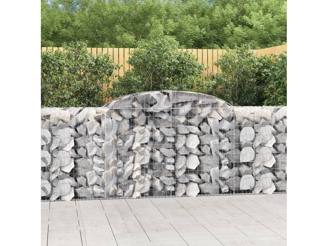 Vidaxl Cestos Gabião Arqueados 7pcs 300x50x100/120cm Ferro Galvanizado