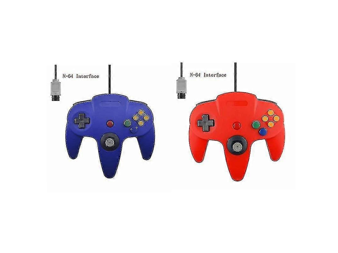 Pacote Com 2 Controles Clássicos Com Fio Para N64, Jogos Retrô De 64 Bits, Joystick De Substituição Ly Ebike