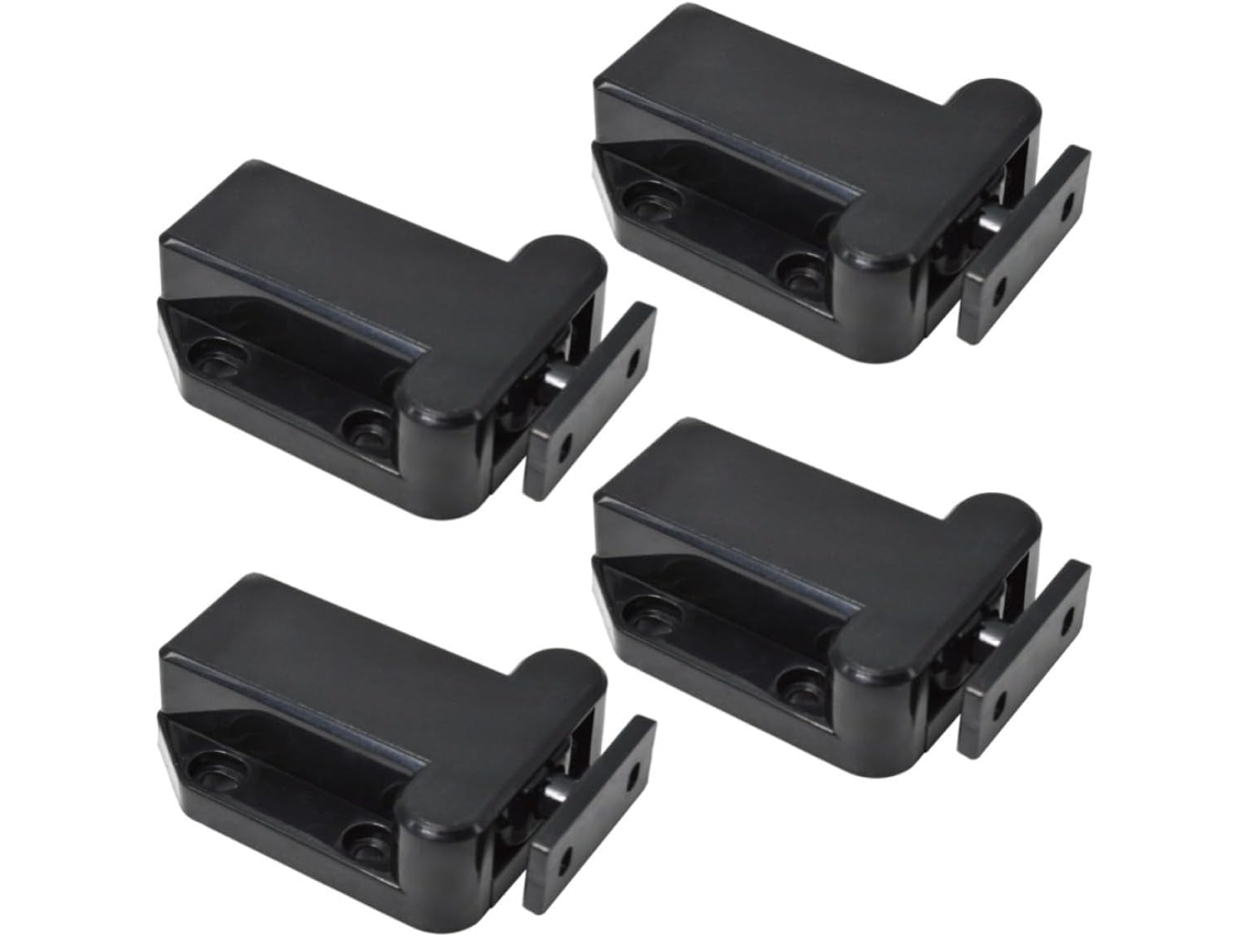 Conjunto De 4 Fechos Porta Com Trava Automática Para Gavetas E Armários, Em Abs Com Mola De Pressão Integrada, Fáceis De