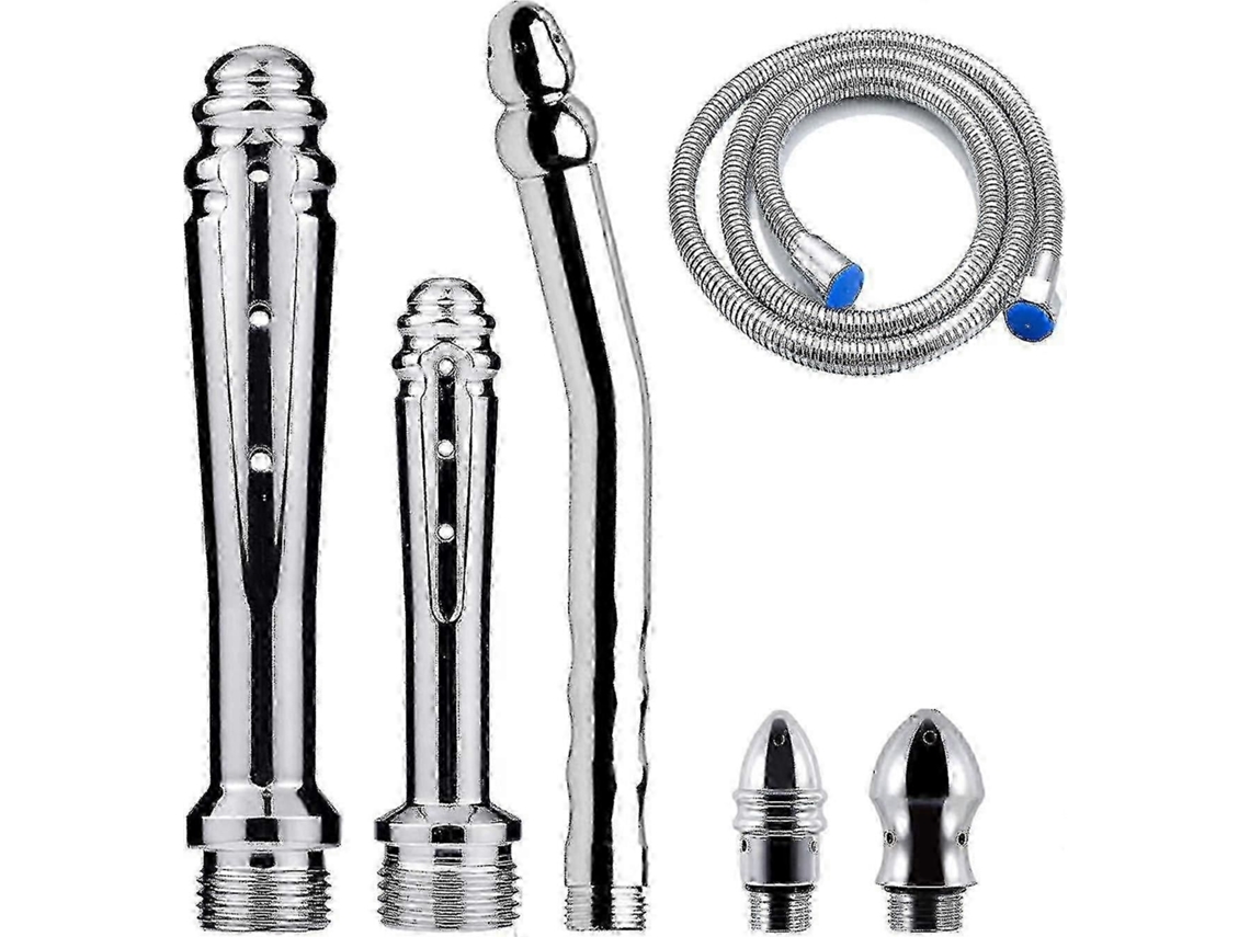 Kit De Chuveiro Enema Com 3 Cabeças E Mangueira De 150cm (prata)