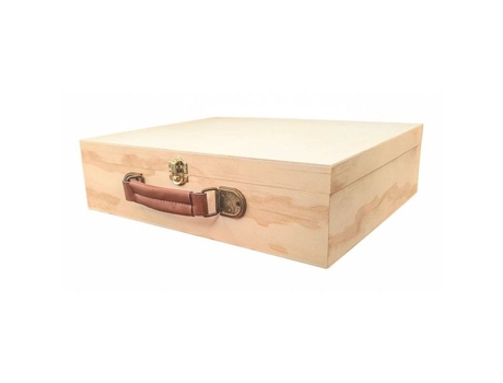 Valisette Em Madeira Marca Desconhecida 33x9x27cm Alça Imitando Couro Personalizável Unissexo Ctop