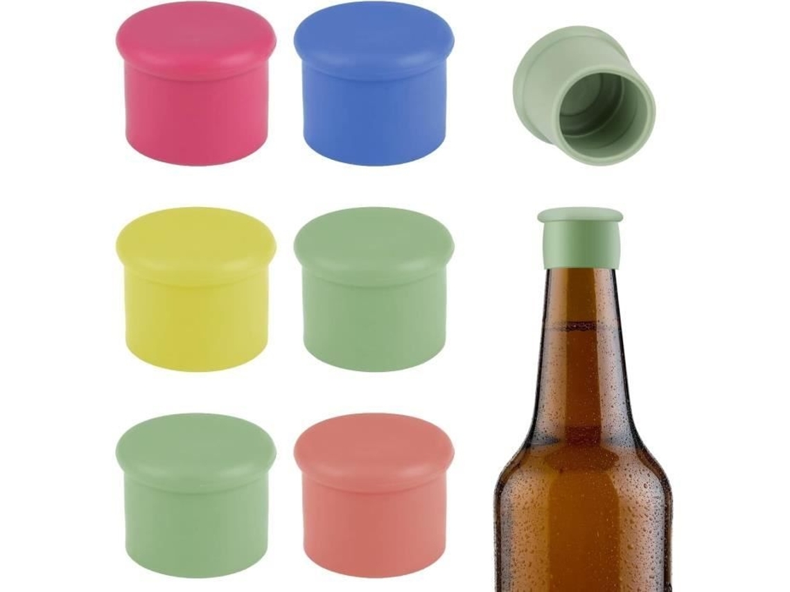 Conjunto de 6 Rolhas de Silicone para Vinho, Cerveja e Champanhe BRILVIBERA