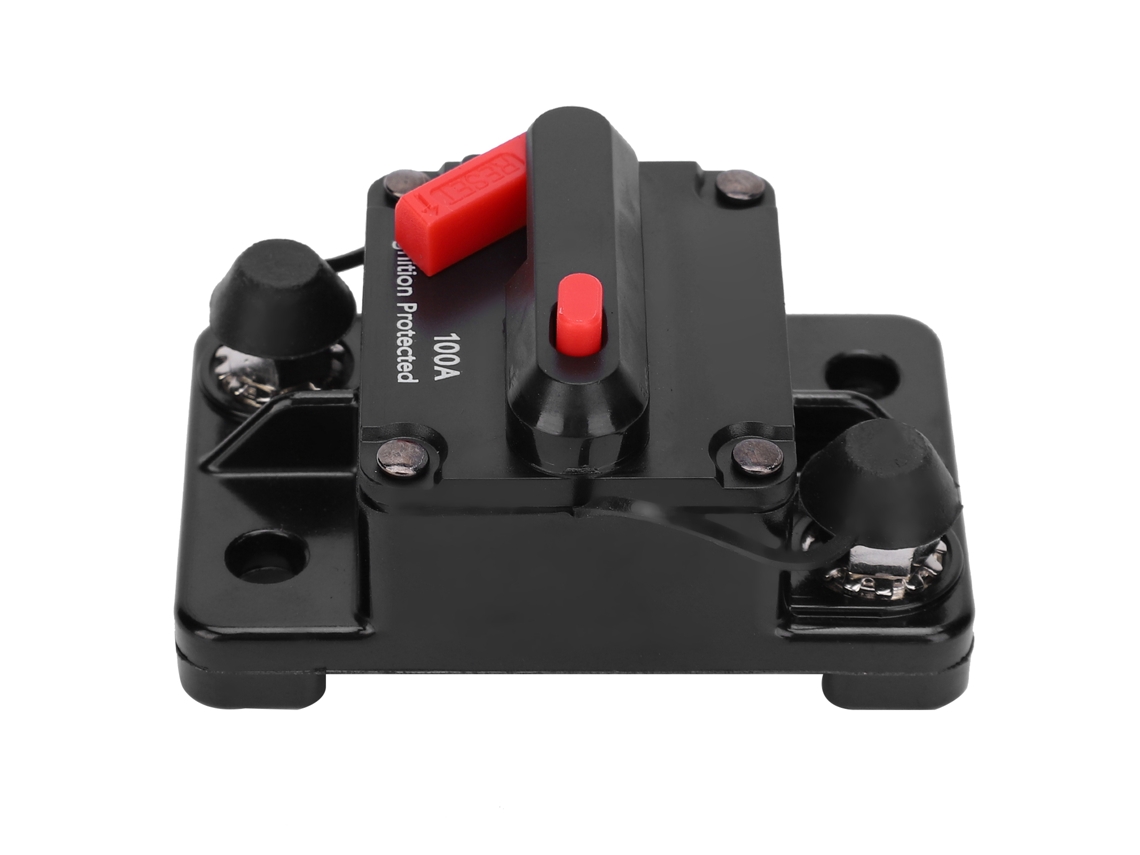 Portafusível Automático De Reset Com Interruptor Automático De Cobre Impermeável Vermelho Dc12‑42v100a