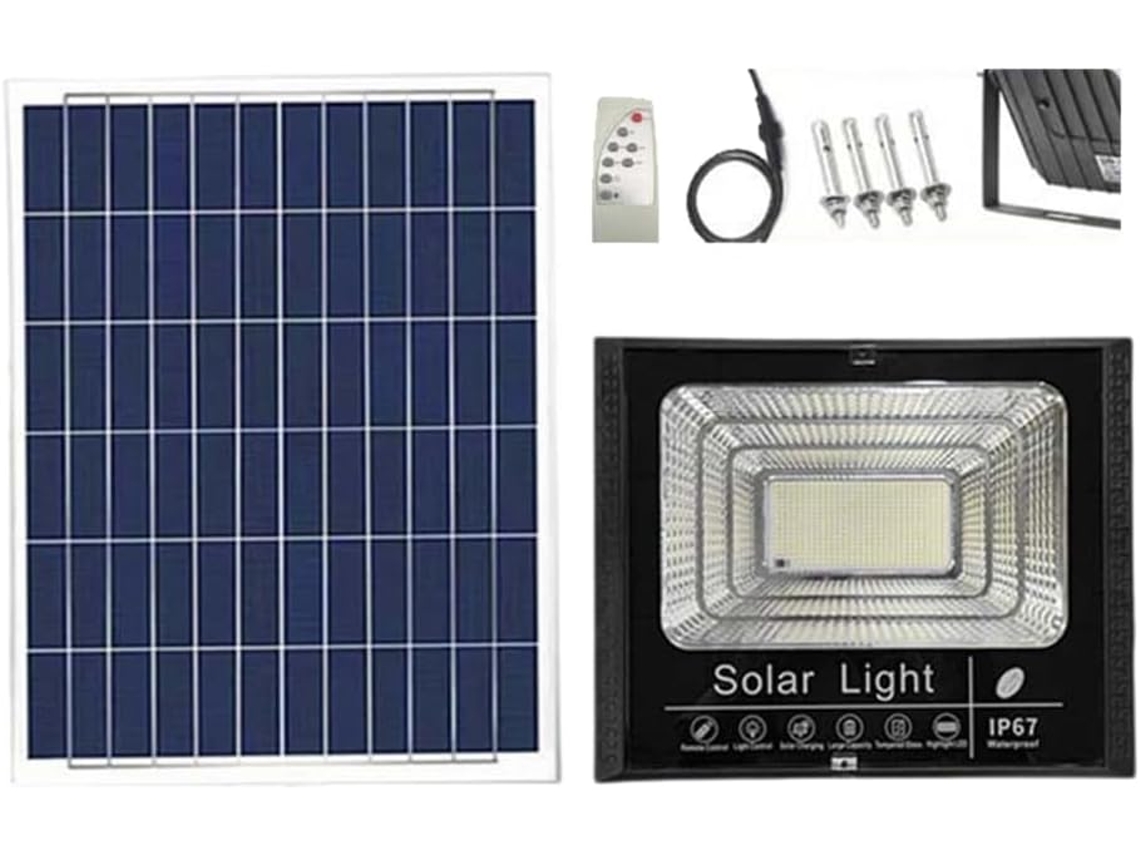 Refletor Solar Solarflood Controllight 114led 65w À Prova Dágua Para Iluminação Pública Externa Com Gokoco