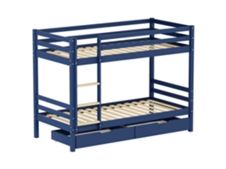 Beliche Para Crianças 190x90cm Azul Escuro Com Gavetas Ambre