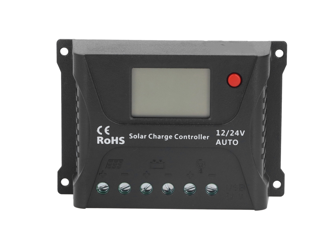 Controlador De Carga Solar Pwm Com Usb 10a 12v 24v