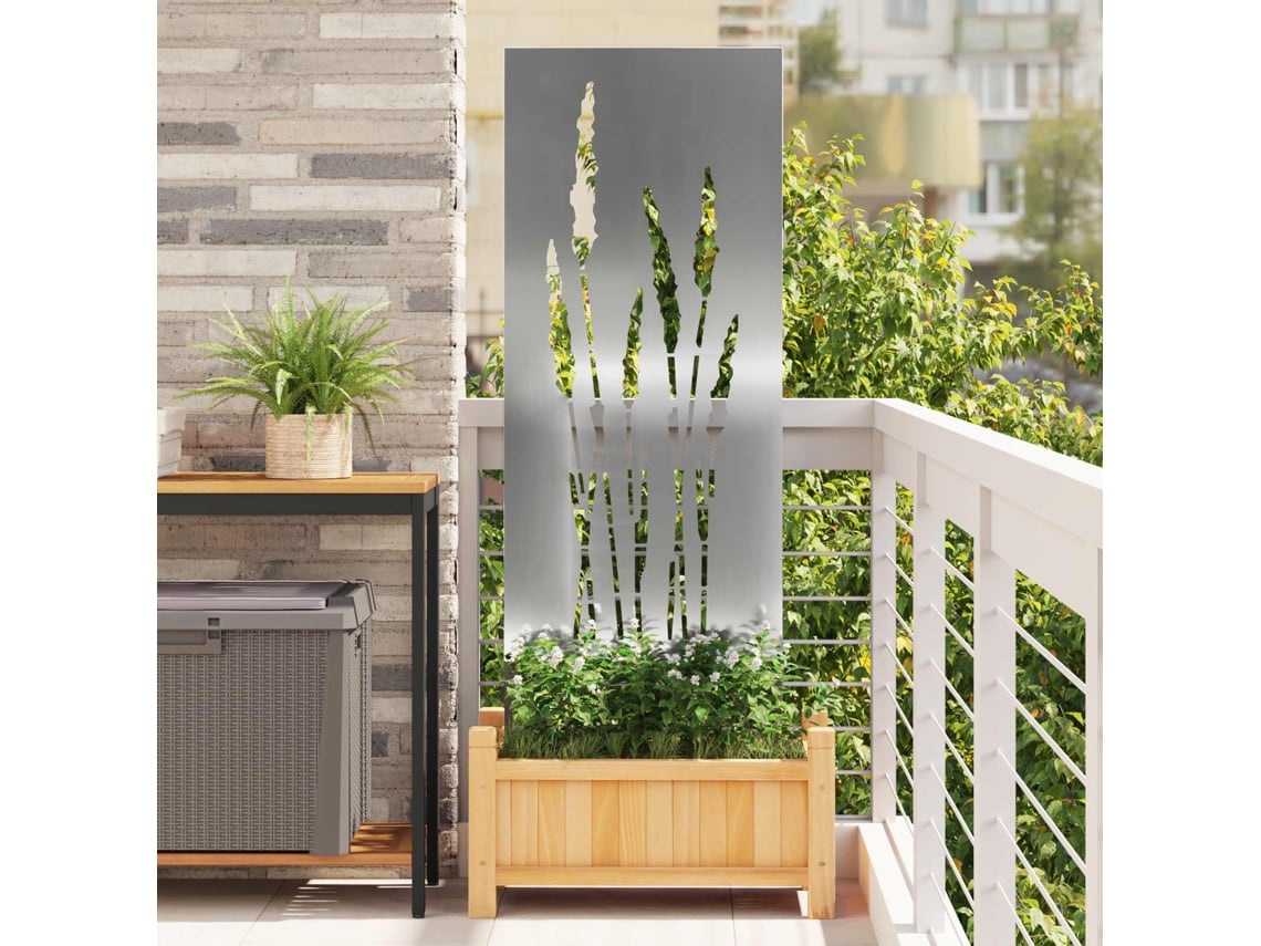 Vidaxl Tela De Privacidade Para Jardim Floral Prateado 50 X 140 Cm