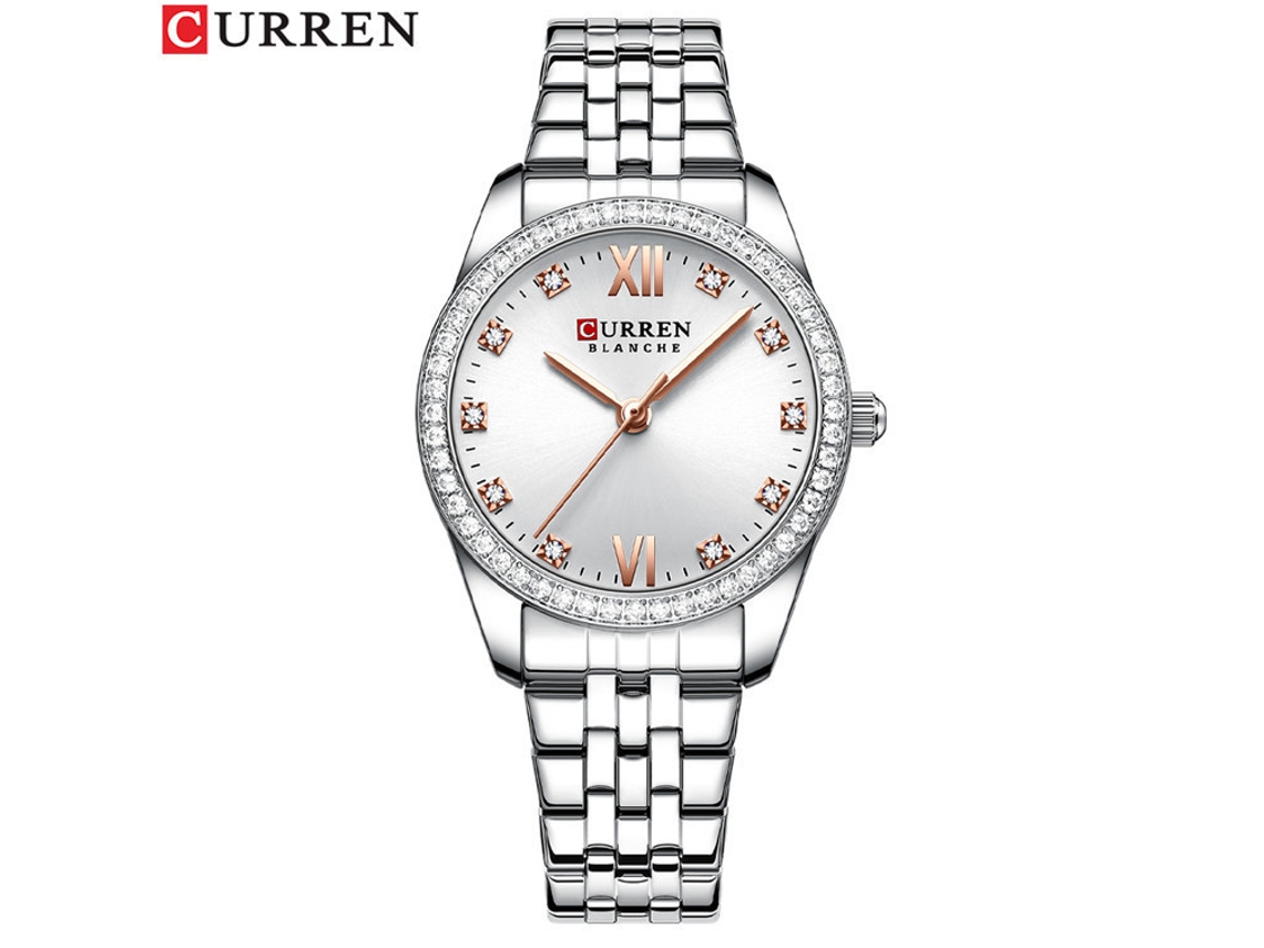 Relógio Feminino Moderno Com Strass, Pequeno E Leve, Com Pulseira De Aço E À Prova D'água.