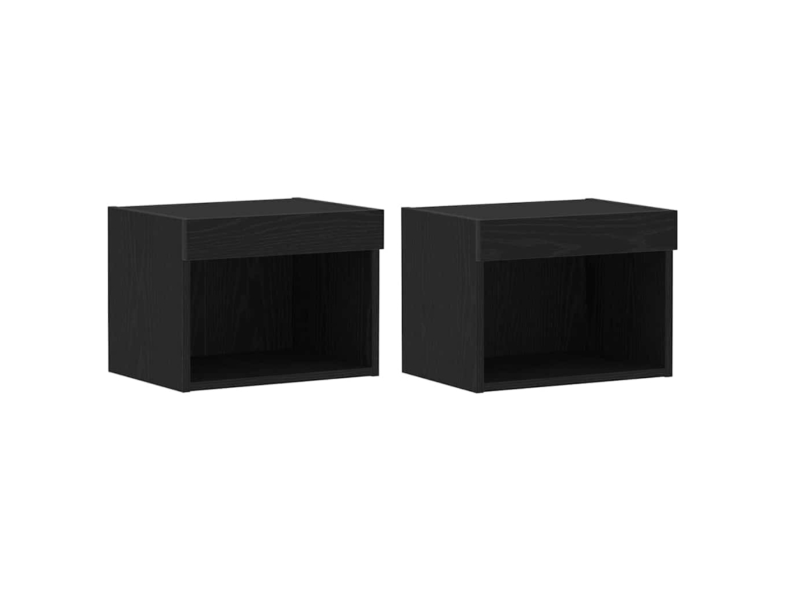 Conjunto de 2 Móbiles de TV Carvalho Preto 40x30x30 cm MAISON EXCLUSIVE