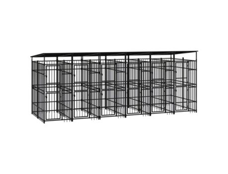 Canil De Exterior Com Telhado 11,06 Mâ² Aço Clicnbuy