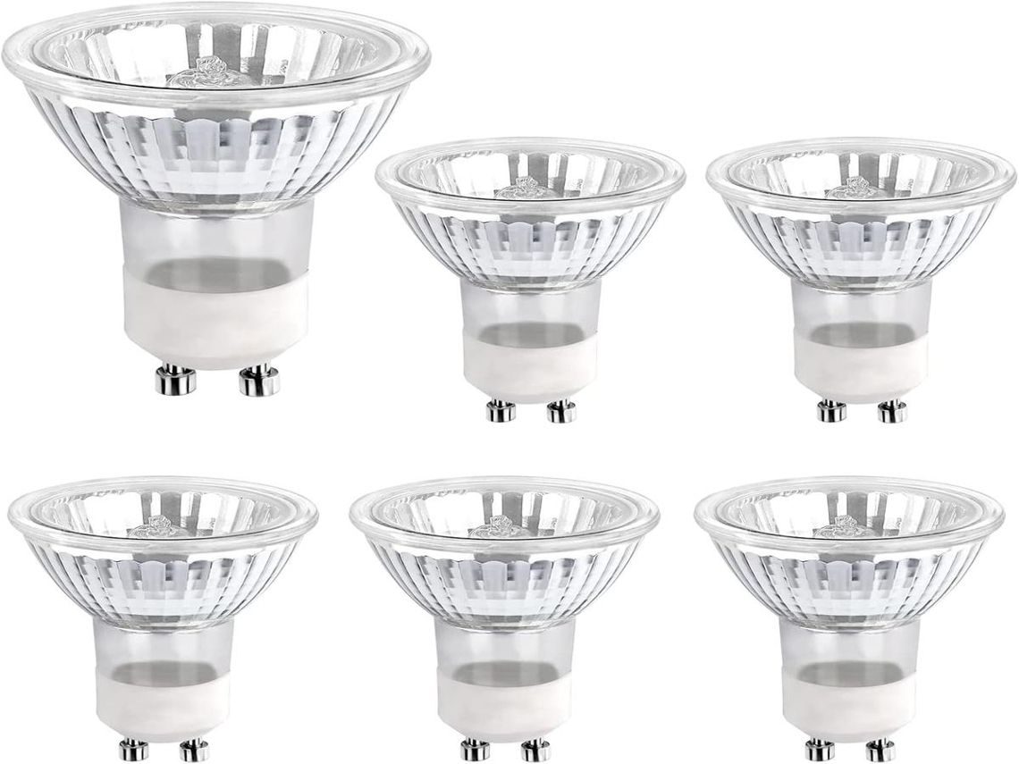 Lurelia Pack De 6 Lâmpadas Halógenas Gu10 35w 230v 2700k 380lm, Branco Quente, Regulável