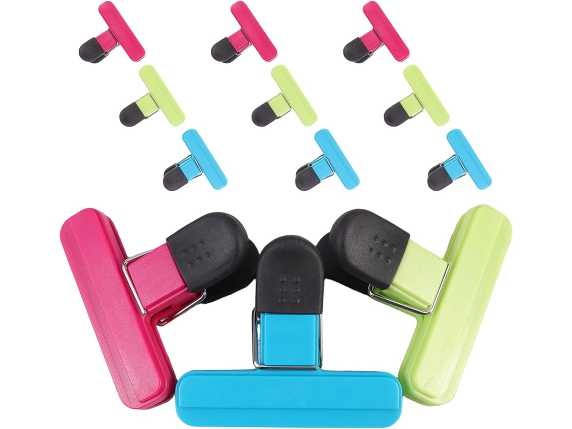 Conjunto de 12 selos herméticos Betooky para sacos de alimentos, design de fixação forte, material ABS, ideal para