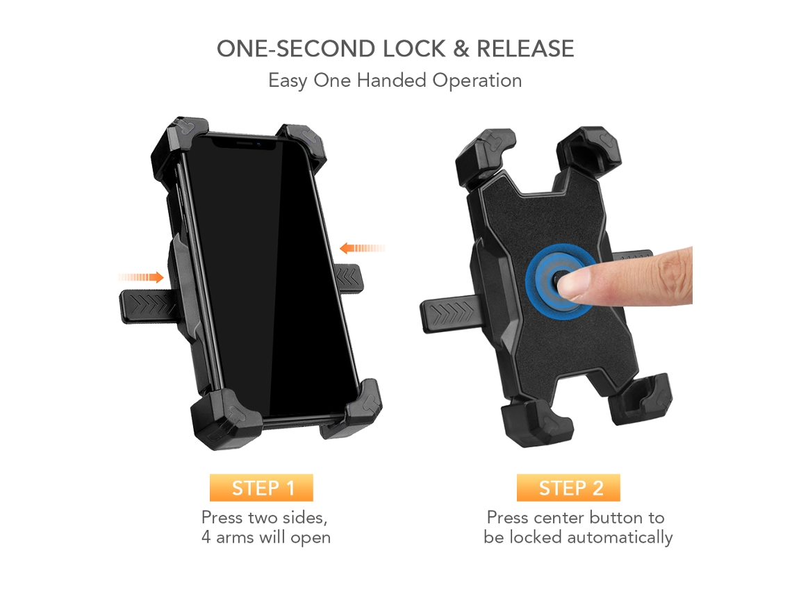 Suporte Para Celular De Bike Com Trava Rápida 360° Rotação Ajustável Para Moto E Bicicleta