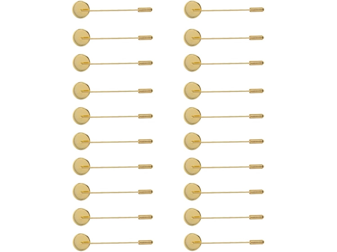 20-bandejas De Metal Dourado Para Broches, Base Para Broches Longos, Alfinetes De Segurança Para Artesanato E Acessórios