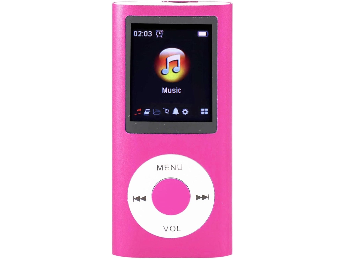 Reprodutor de MP3/MP4, tela de 1 polegada, som HiFi de 1,8 polegadas, 7 modos de efeitos sonoros, reprodução de fotos/vídeos, livro (rosa)