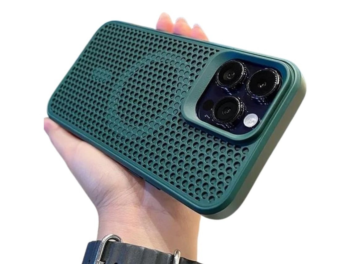 Capa Respirável Magsafe para iPhone 15 VEANXIN Verde