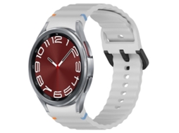 Pulseira De Silicone Preta Com Fivela E Textura Ondulada.