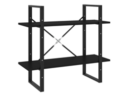 Prateleira com 2 Prateleiras Derivados de Madeira Preto MAISON EXCLUSIVE (80x30x70 cm)