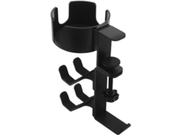 Suporte Multifuncional Para Casque De Áudio E Manete Com Porta Portátil, Pino De Fixação Ajustável, Gabinete