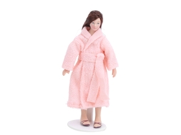 Boneca De Cerâmica Casa Miniatura 1:12 Modelo Mulher Vestido Longo Decoração Brinquedo