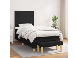 Vidaxl Cama Com Molas/colchão 80x200 Cm Tecido Preto