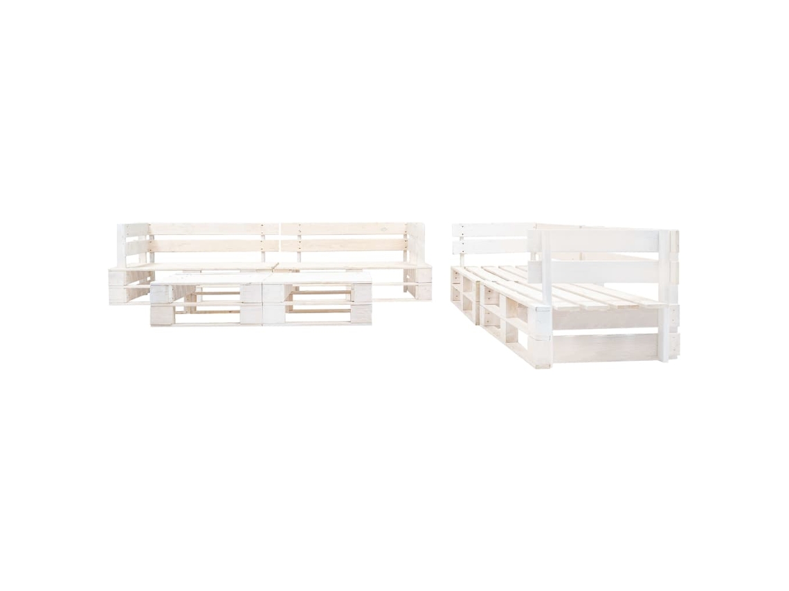 Maison Exclusive - Sofás De Paletes Para Jardim 6 Pcs Madeira Branco