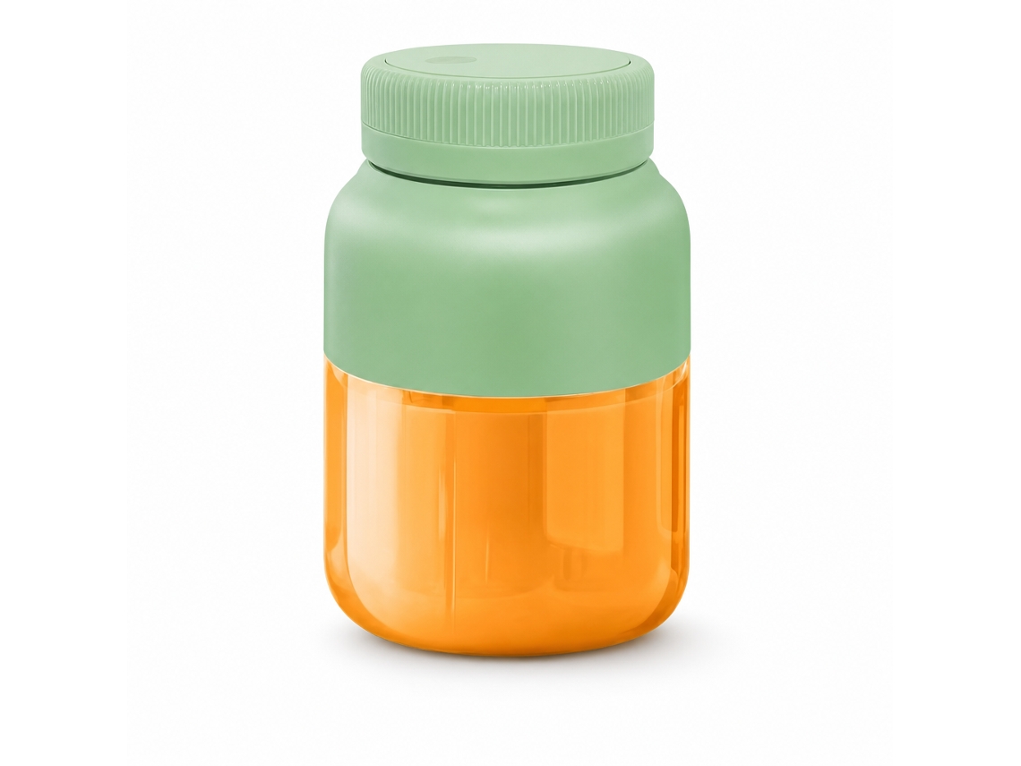 Liquidificador Portátil Recarregável Para Sumos E Batidos, 1300 Ml, 2 Tampas, Verde