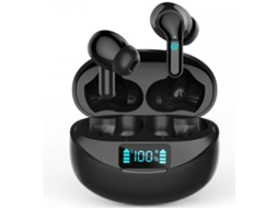 Fones de Ouvido Sem Fio com Cancelamento de Ruído, Display Led IPX4 JIAPEI (preto)