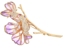 Broche Floral Vintage Leve Em Esmalte Para Mulheres, Alfinete De Lapela, Acessório Elegante Para Gola.