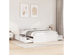 Vidaxl Cama Sem Colchão 160x200 Cm Madeira De Pinho Maciça Branco