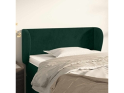 Vidaxl Cabeceira De Cama C/ Abas Veludo 93x23x78/88 Cm Verde-escuro