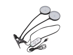 Primerox luz de Crescimento Led para Plantas 30w com Timer 5 Níveis de Brilho Duas Cabeças Prendedor Usb