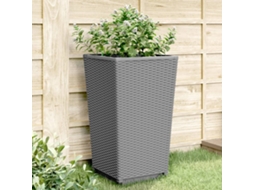 Vidaxl Vasos/floreiras 2 Pcs 32,5x32,5x57 Cm Pp Cinzento-claro