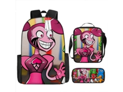Conjunto Escolar 3 Peças, Arco-íris, Estampa De Desenho Animado Com Mochila E Estojo