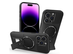 Capa Tkdaddy Para Iphone 14 Pro Com Suporte, Textura De Fibra De Carbono, Pc Capa De Tpu, Preta