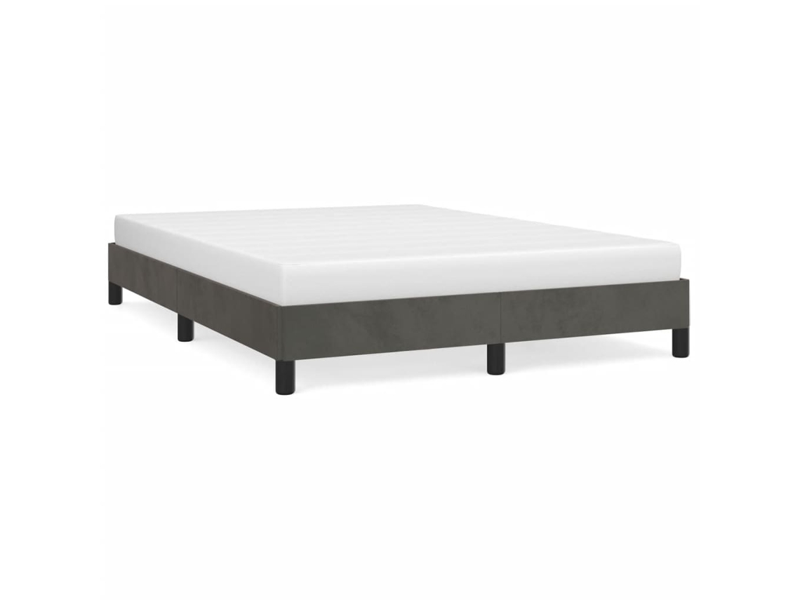 Estrutura De Cama Vidaxl Cinzeto Veludo (203x143x25 Cm )