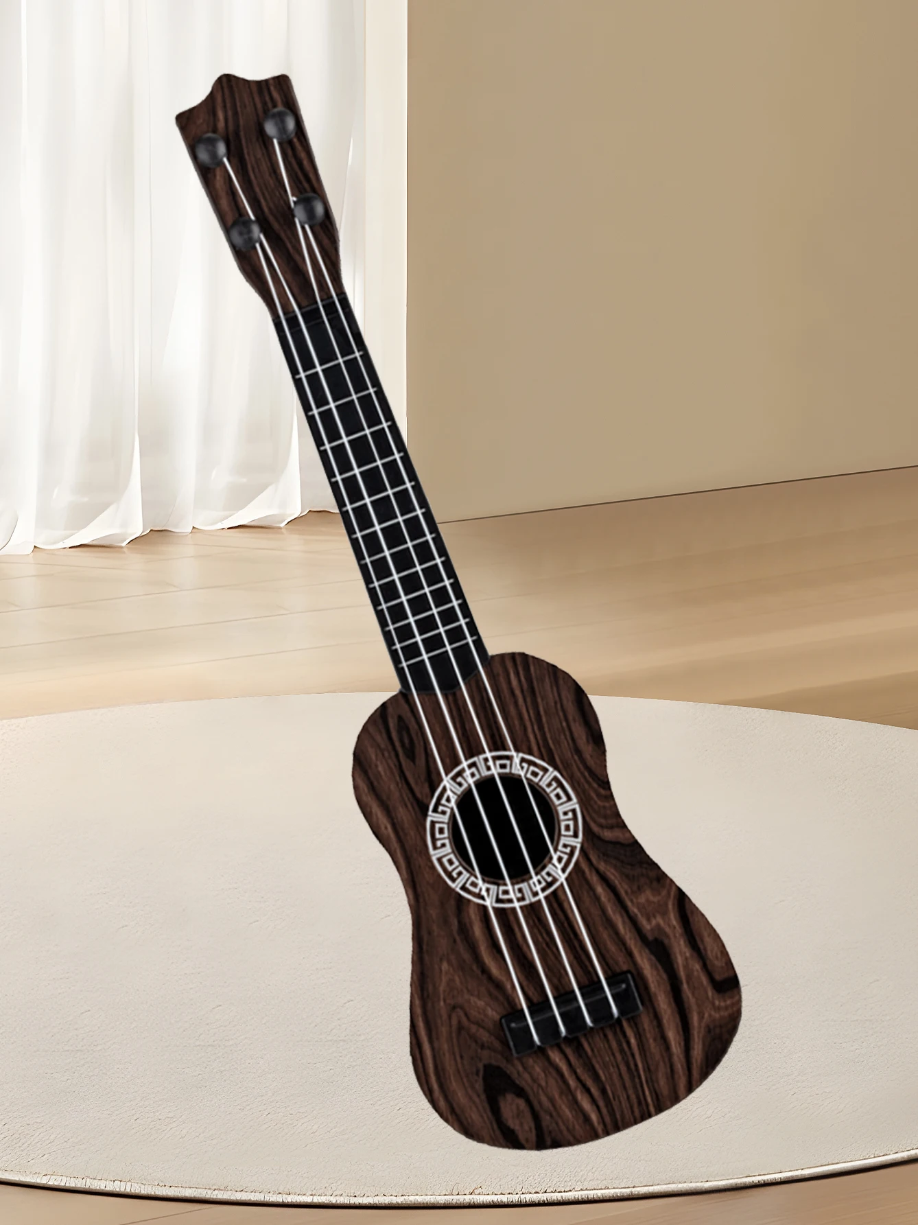 (brown) Mini Ukulele, 4 Cordas Tocáveis, Iniciação Early Learning Music Toys, Presentes Para Crianças