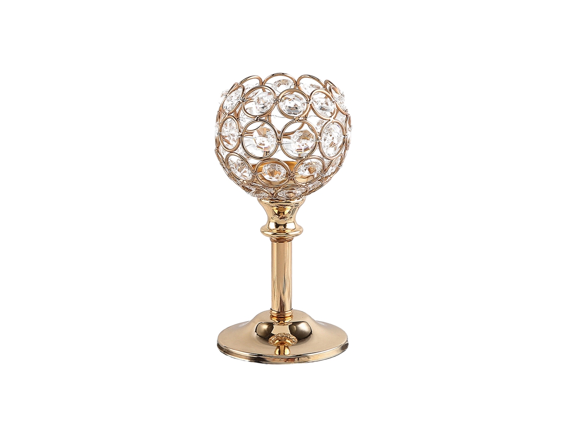 Ornamento de Metal Criativo Candelabro Cristal Decoração