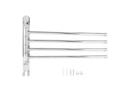 Rack De Toalhas De Parede Rotação 4 Varetas Aço Inox