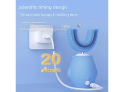 Escova de Dentes Elétrica Infantil em Formato U para Bebês 2 a 6 e 12 Anos, com Cerdas Macias Silicone. GOKOCO