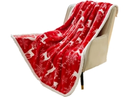 Manta de Natal/inverno Syjym Flanela Macia e Quente Tamanho Grande com Estampa Lisa Multifuncional Universal,