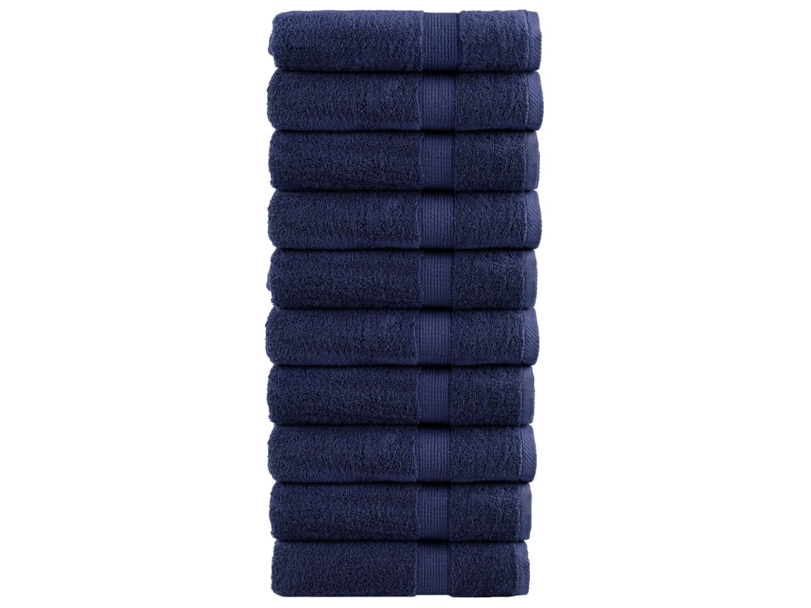 Vidaxl Toalhas Banho Premium Solund 10pcs 70x140cm 600gsm Azulmarinho