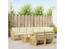 Vidaxl Conjunto De Sofás Para Exterior 9 Unid. Branco E Creme